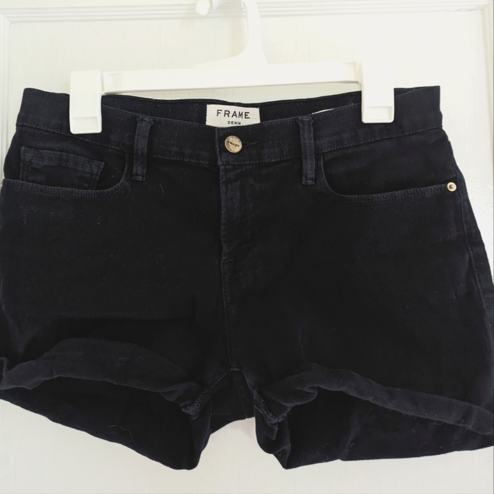 Frame Le Cutoff Navy Shorts